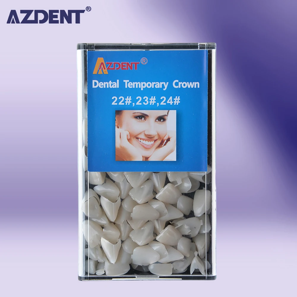 AZDENT 72 Pcs/Box Dental Temporary Crown Kit Anterior Front Molar Posterior Teeth Veneers Dentistry Tooth Whitening Tools