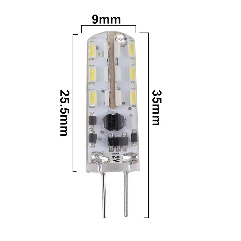 2X Ampoule G4 Mini LED Bulb 110V 220V 12V 24V 2W Super AC/DC 12/24 Volt Spotlight Home Lamp Candle Silicone Chandelier Light