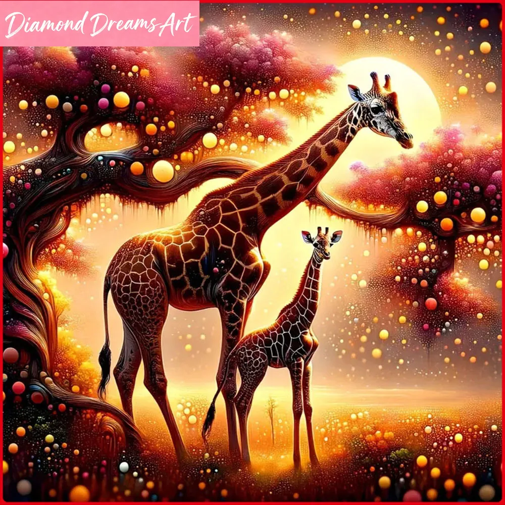 

Алмазная мозаика «Жираф на дереве», новый дизайн 2025 года, декоративная картина, без рамы