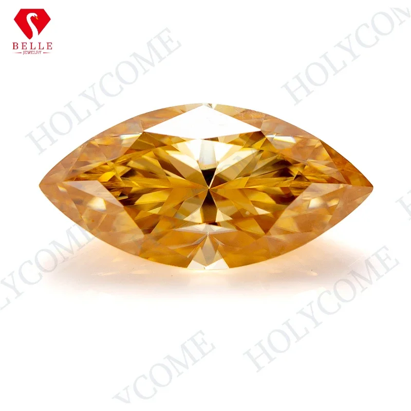 

Moissanite Stone Brilliant Marquise Cut Moissanite Champagne VVS1 GRA Certificated Loose Gemstones Charms For Jewelry Making