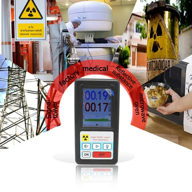 BR-6 Geiger Counter Nuclear Radiation Detector Personal Dosimeter X-Ray Beta Gamma Detector LCD Radioactive Tester Tool