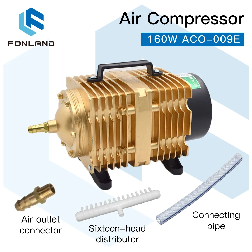 FONLAND 160W ACO-009E Air Compressor Electrical Magnetic Air Pump for CO2 Laser Engraving Cutting Machine