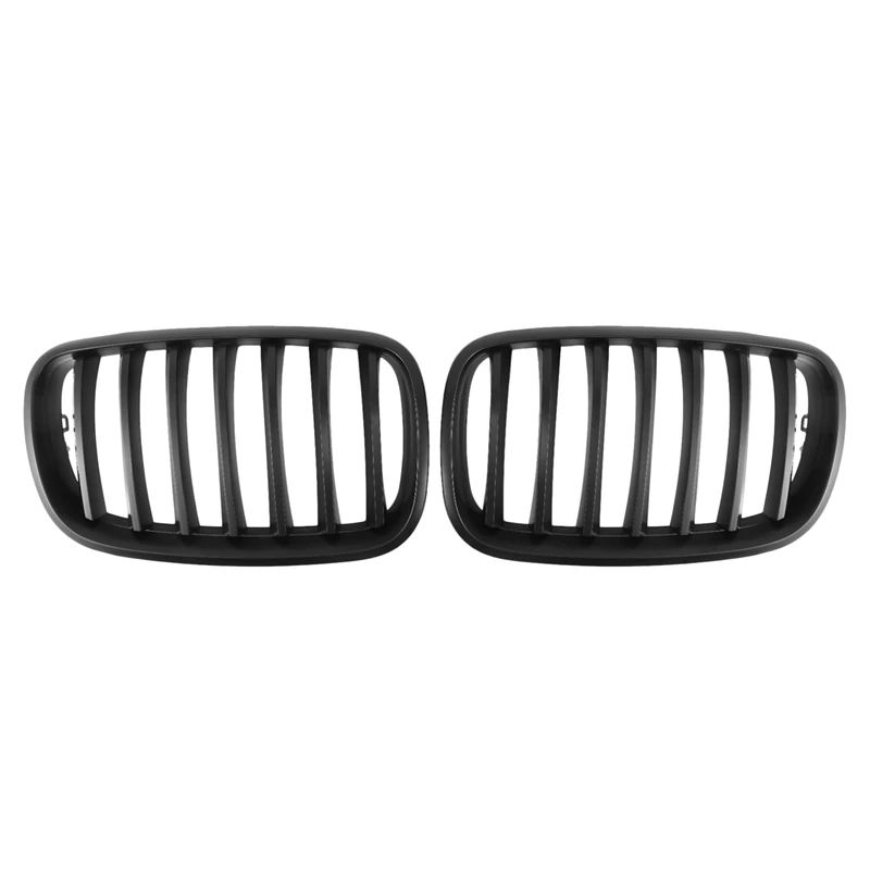 1 Pair Kidney Grille Left Right Matt Black Durable Grill Vent Cover 51137157687 51137157688 For-BMW 5 Series E70 08-12