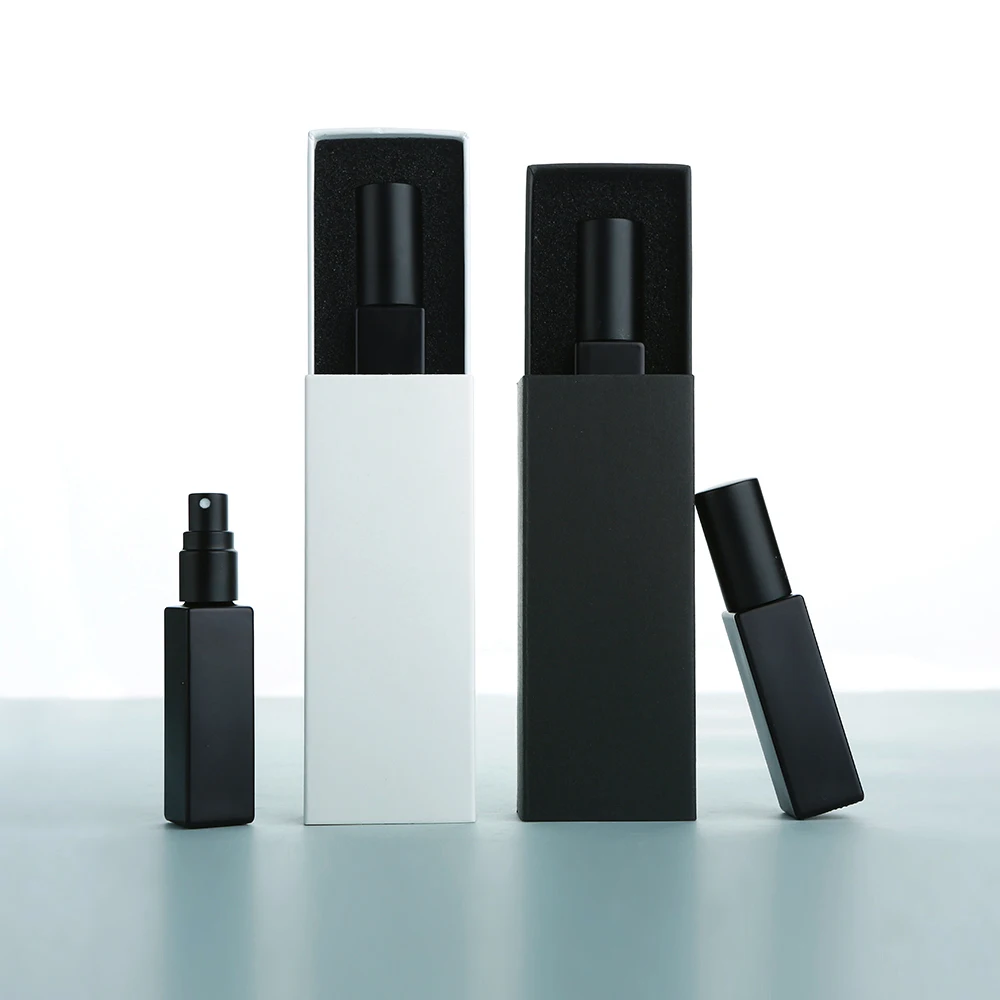 30/40 個 10 ミリリットルプレミアム電気メッキ黒厚いガラスマット香水スプレーボトル、再利用可能、絶妙なボックス付き