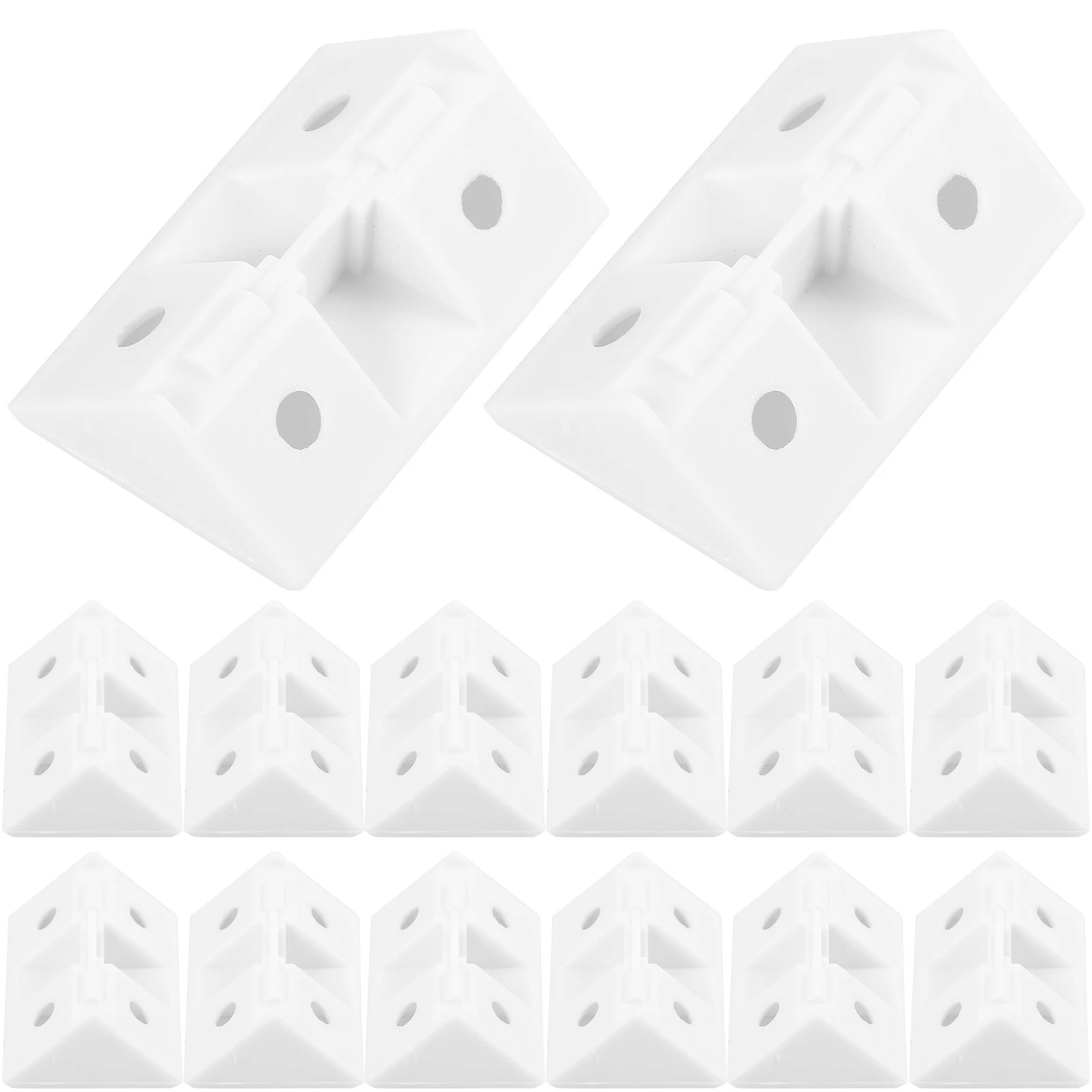 

20pcs Thickened Corner Code with Cover Shelf Supports Brackets Furniture Cabinet Right Angle Connector Plastic Material Easy
