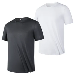 2pcs Quick Drying Men's Running T-shirt Fitness Sports T Shirt Gym Training Tees Breathable Jogging Casual Sportswear Unisex Top