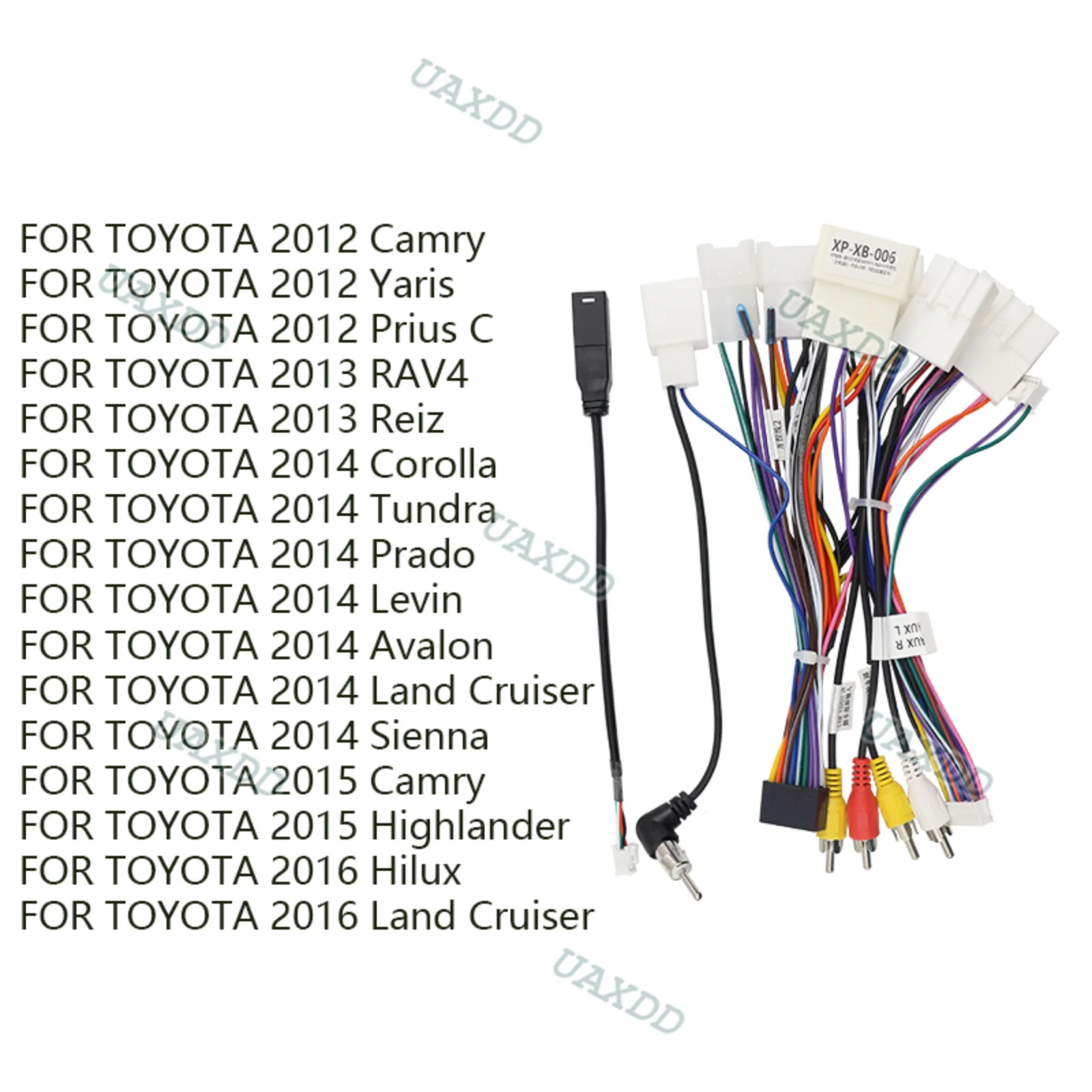 Car FOR TOYOTA RAV4 Corolla 2009 Avalon 2015 Alphard 2018 2023 CAMRY 2014-2019 Prado Cable 2 Din Wire Electric Current Line Lead