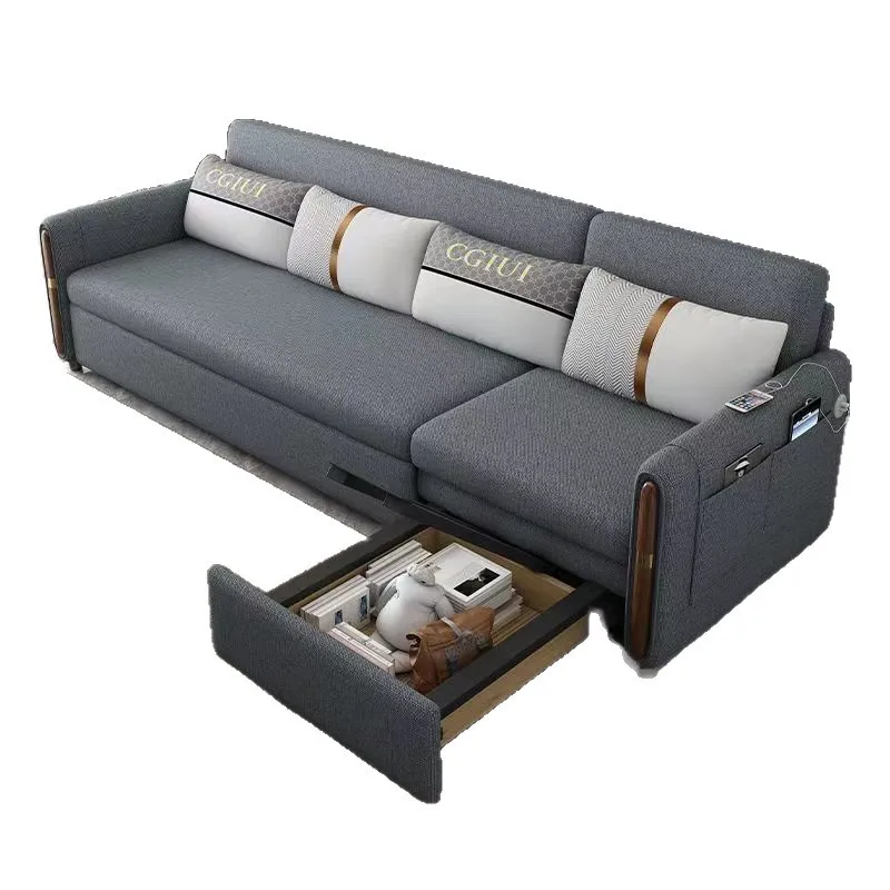 

Multifunctional dual-purpose folding sofa bed Living room small apartment with princess combination storage sofa bed