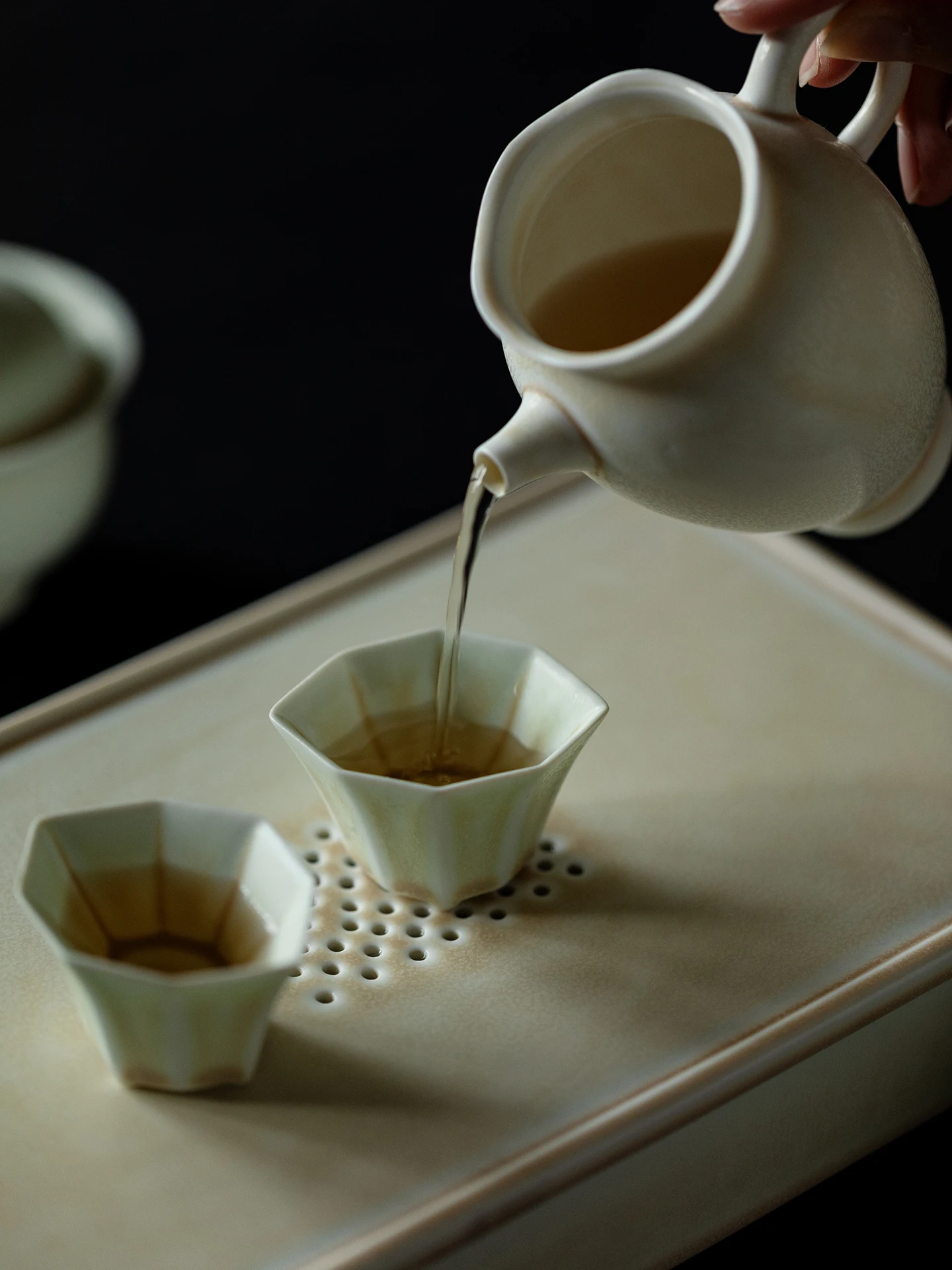 Buck Knives Japanese Style Long Tea Tray Water Drainage Home Use Dry Pore Small Tea Table Anti-Scalding Rust Proof Handmade