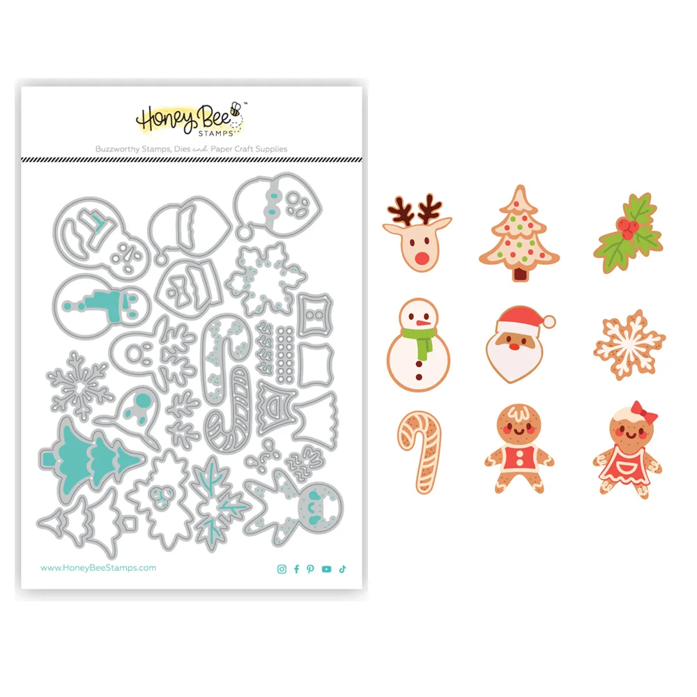 

HonB Lovely Christmas Cookies Cutting Dies for New 2024 Scrapbooking Paper Making Frame Craft Card no Stamps