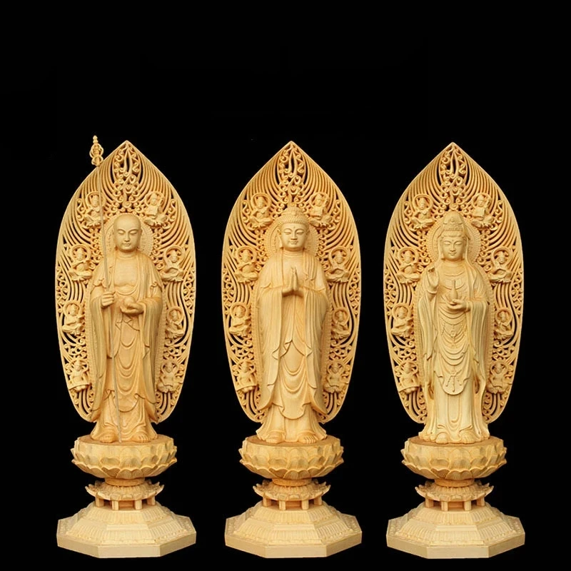 

43cm Solid wood large Guanyin statue Modern art hand-carved Chinese Buddha Statue Home Feng Shui Decoration Statue