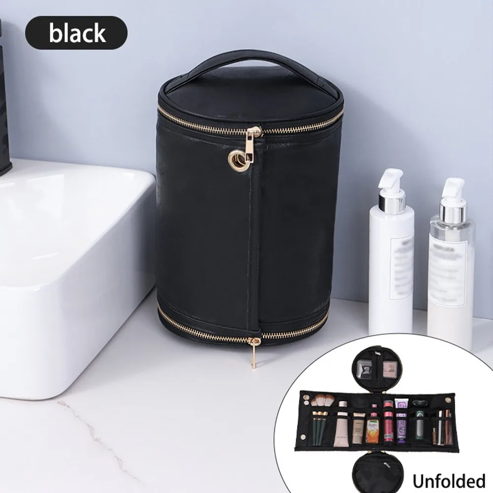 

New PU Leather Toiletry Bag Water-resistant Waterproof Shaving Bag Large Capacity Toiletries Accessories Gift