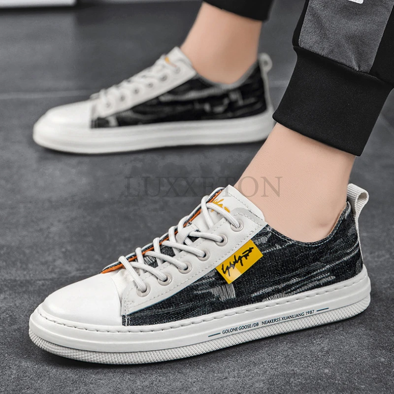 Men Denim Canvas Breathable Vulcanized Shoes New Fashion Outdoor Casual Men Comfortable Non Slip Wear Resistant Sports Shoes