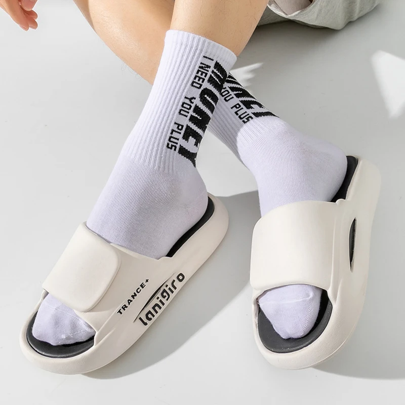 

Home Slipper Cloud Men Male Letters Sandal Flip Flops Soft Beach Non Slip Summer House Shoe Platform Female Slides Woman PVC