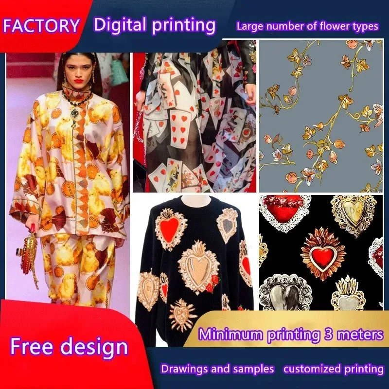 

Customized polyester fabric digital printing processing can provide pictures or choose our design patterns for free layout