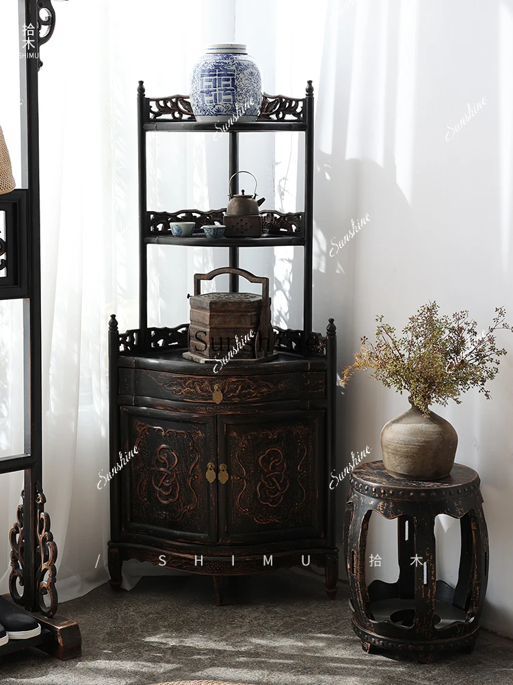 

Corner simple side cabinet solid wood Chinese antique Ming and Qing classical FT