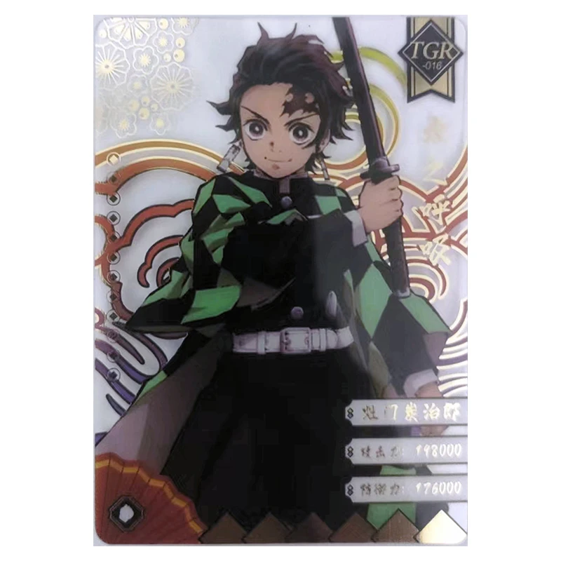 Anime Demon Slayer Rare TGR Refractive Flashcards Himejima Gyomei Kanroji Mitsuri Toys for boys Collectible Cards Birthday Gift