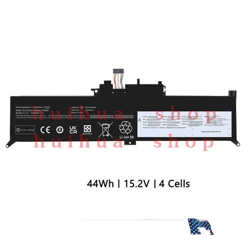 

00HW027 01AV433 Battery for Lenovo ThinkPad X380 Yoga 260 370 X380 15.2V 44Wh