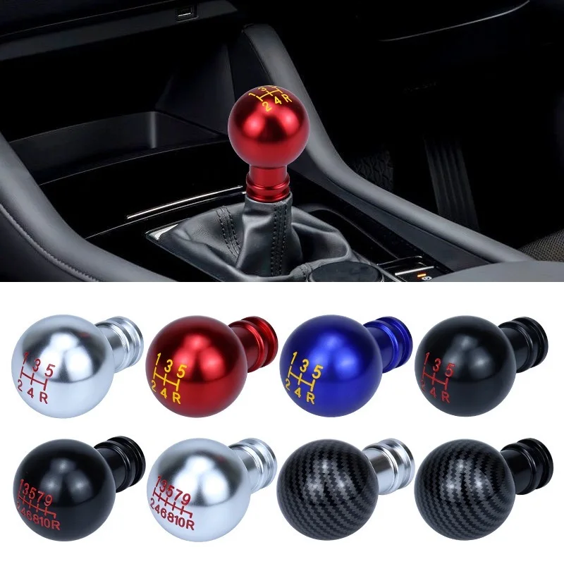 

5 6-скоростных автомобильных алюминиевых ручных рычагов переключения передач, ручка переключения передач AT MT, ручки в форме ручки, подходят для Honda Toyota Nissan