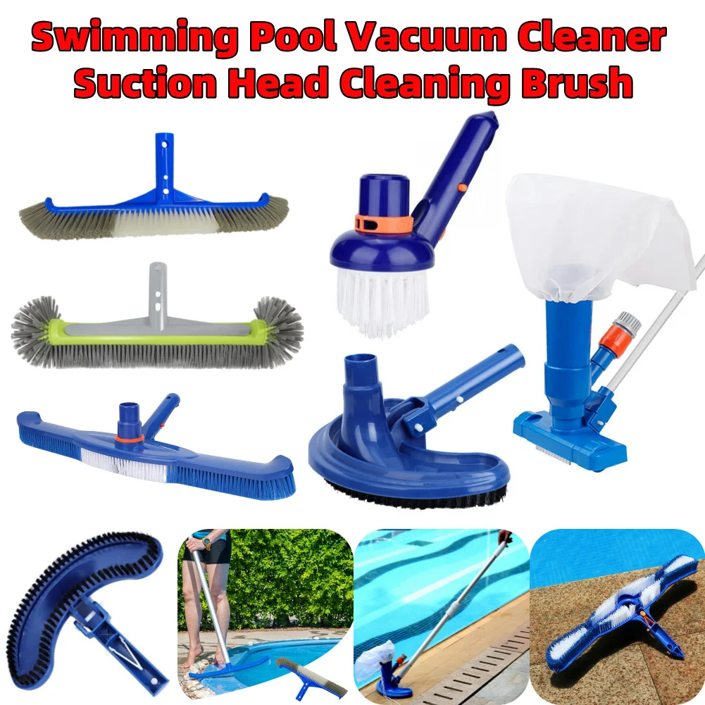 Pool Vacuum Cleaning Kit Professional Pool Cleaner Brush with Handle Portable Disinfection Suction Head Filter for Swimming Pool