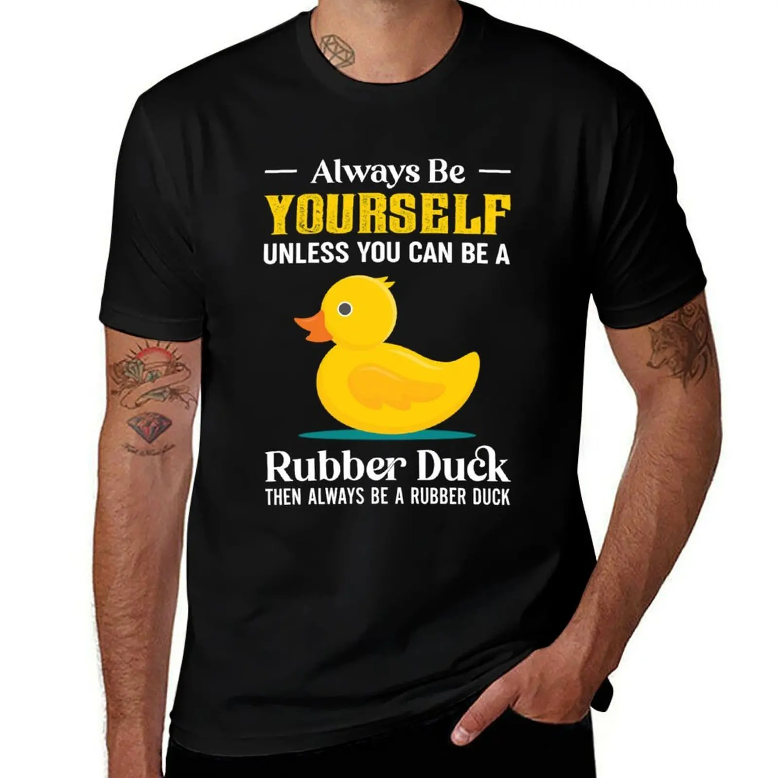 

Funny Rubber Duck Quack T-Shirt man t shirt cotton high quality man t shirt cotton T-Shirt