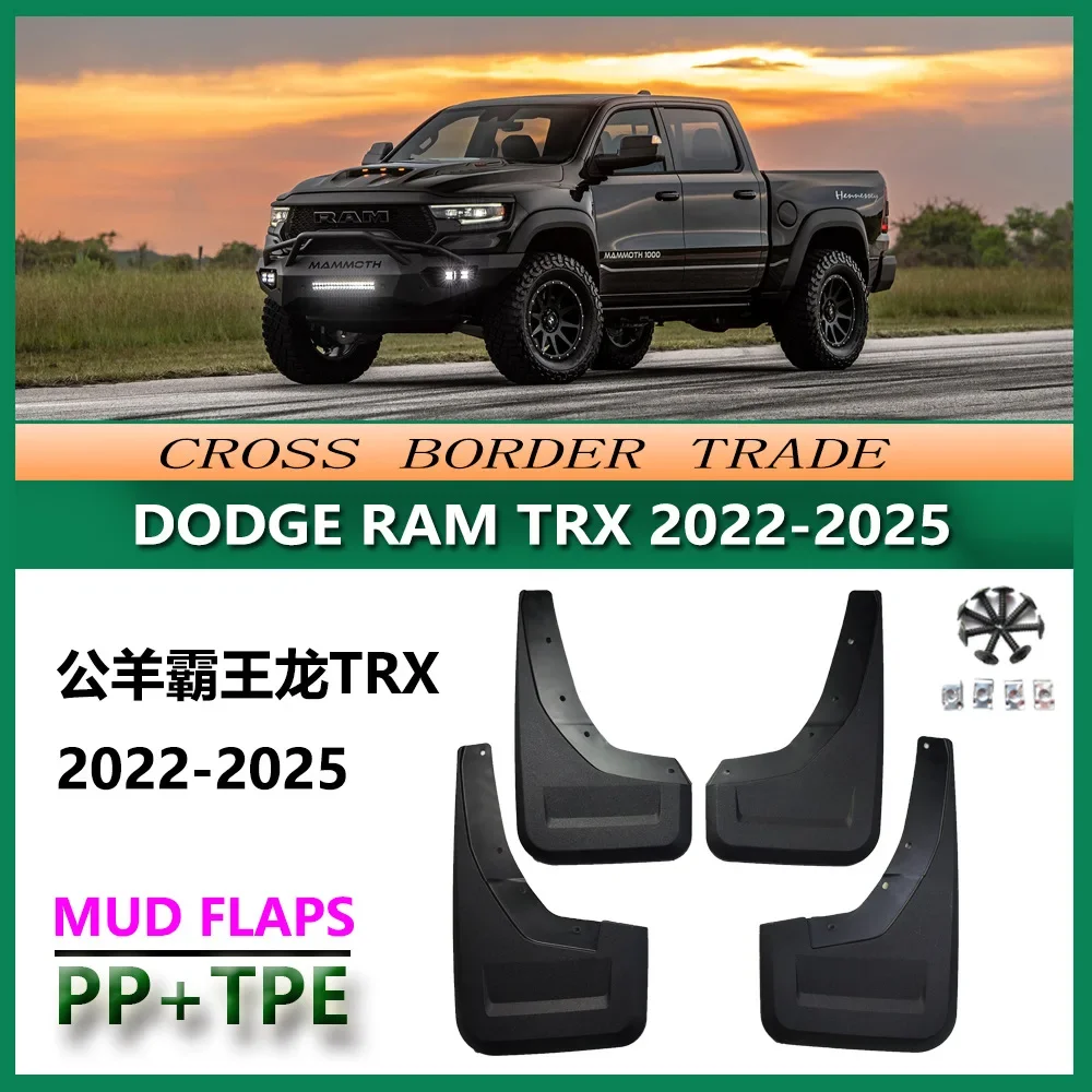 For Dodge RAM 1500 TRX Raptor Fighter 2022-2025 Mud Flaps Heavy Duty Splash Guards Set of 4 for 6.2L Supercharged V8
