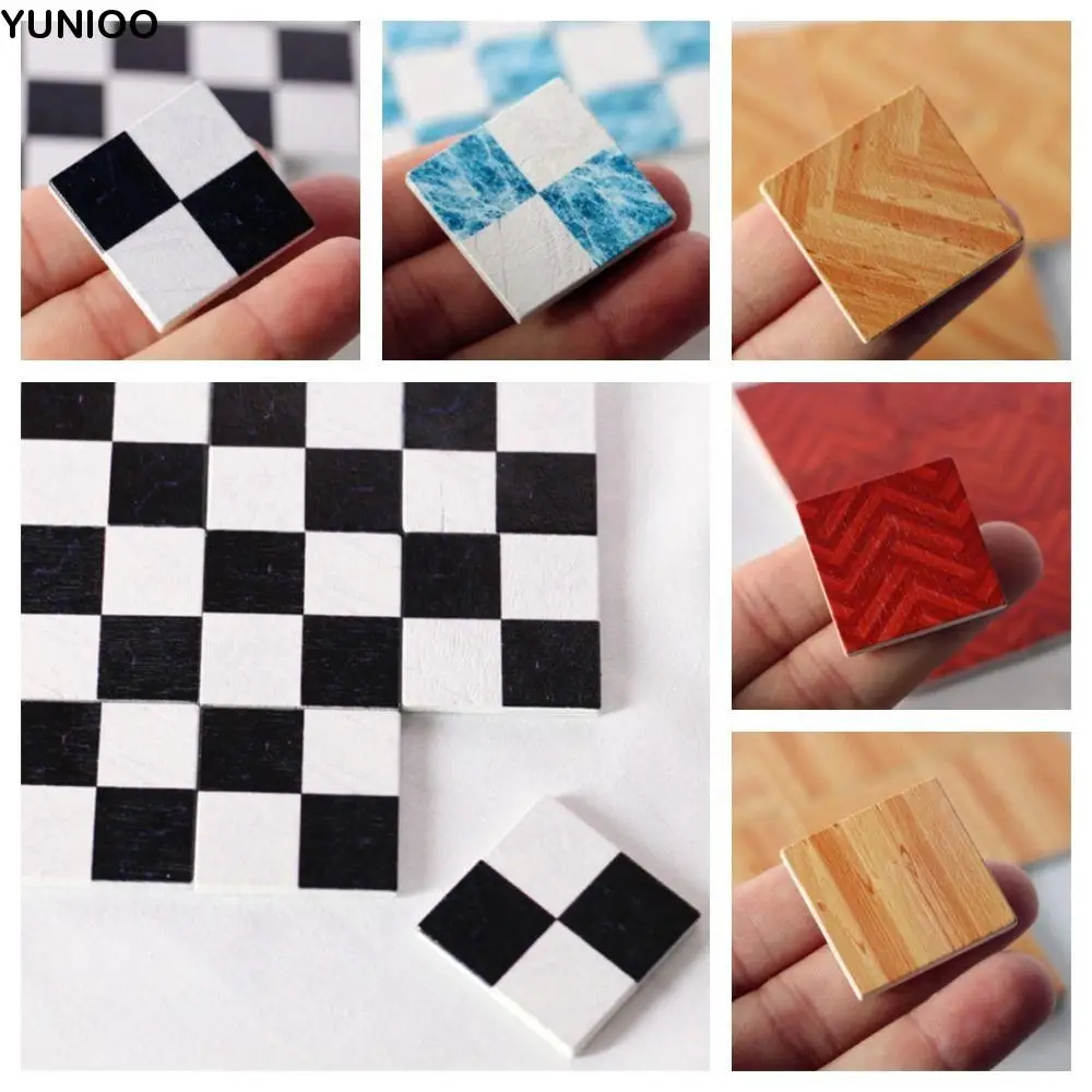 

9pcs/set Pretend Play 1:6/1:12 Doll House Furniture Square Doll House Accessories DollHouse Wooden Floor Wood Block