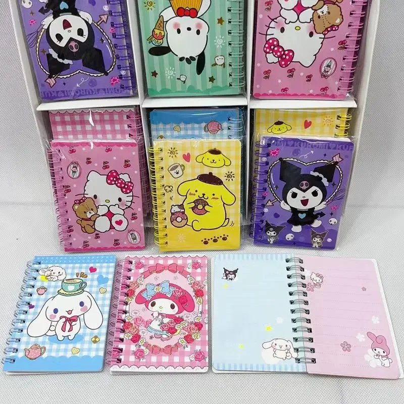 11x8cm Sanrio Mini Notebooks Mymelody Kuromi Cinnamoroll Pochacco Portable Notebook Stationery kids gift Wholesale