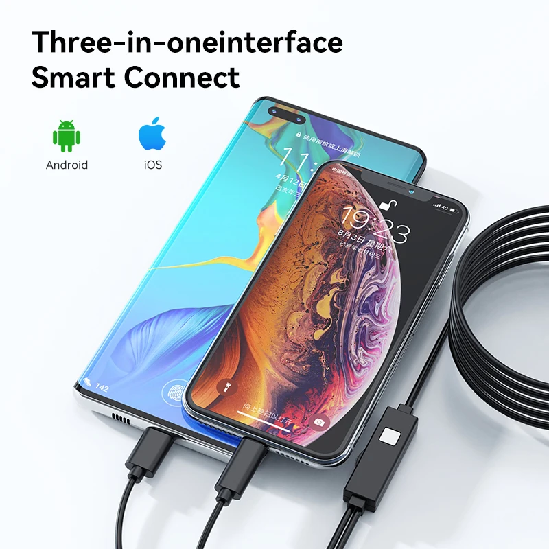 2MP 1080P 1000X/1600X Zoom For iPhone Android 2in1 USB Microscope Camera CMOS Borescope Inspection Otoscope Magnifier