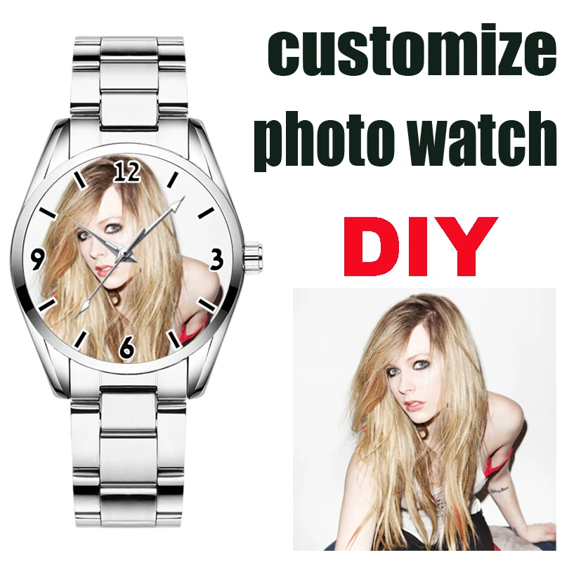 ساعة يد نسائية مخصصة بطباعة شعار الساعة ساعات مخصصة لصورة ساعة يد فريدة من نوعها هدية إبداعية للفتيات #1