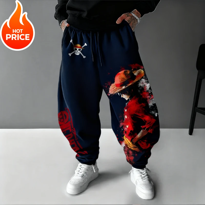 Luffy Ace Sabo One Piece New Harajuku Men Winter Sports Pants Streetwear Women Streetwear Casual Leggings Sweatpants Unisex Bot view 4