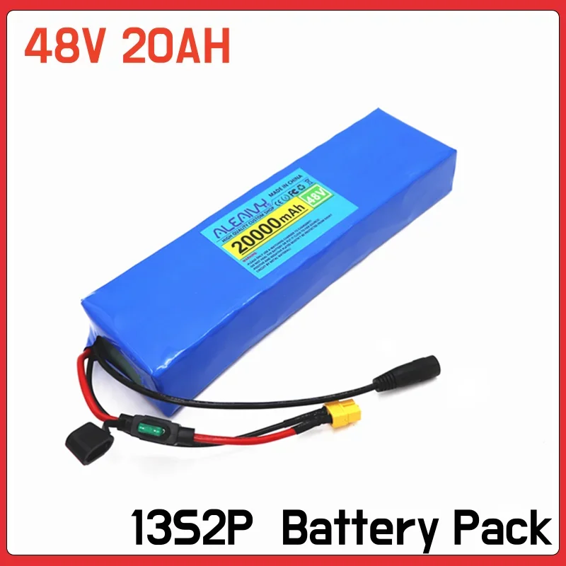 

48V 20Ah Rechargeable Bike Battery Pack w/18650 Li-ion Cells, XT60 Plug & Charger Set - Bafang1000w Compatible