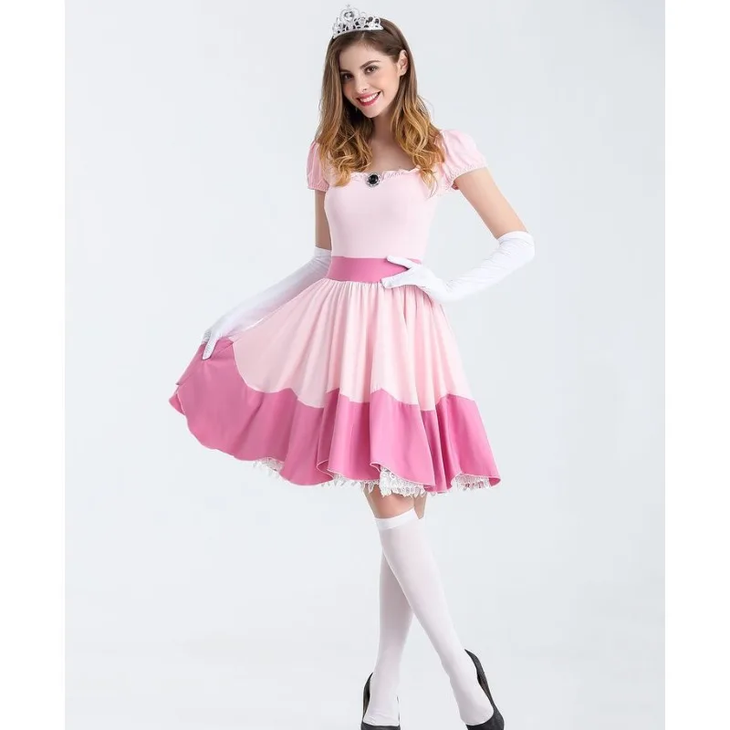 Disney Ladies Pink Princess Dress Costume da gioco di ruolo da favola 2024 costumi Cosplay di Halloween costumi da spettacolo teatrale