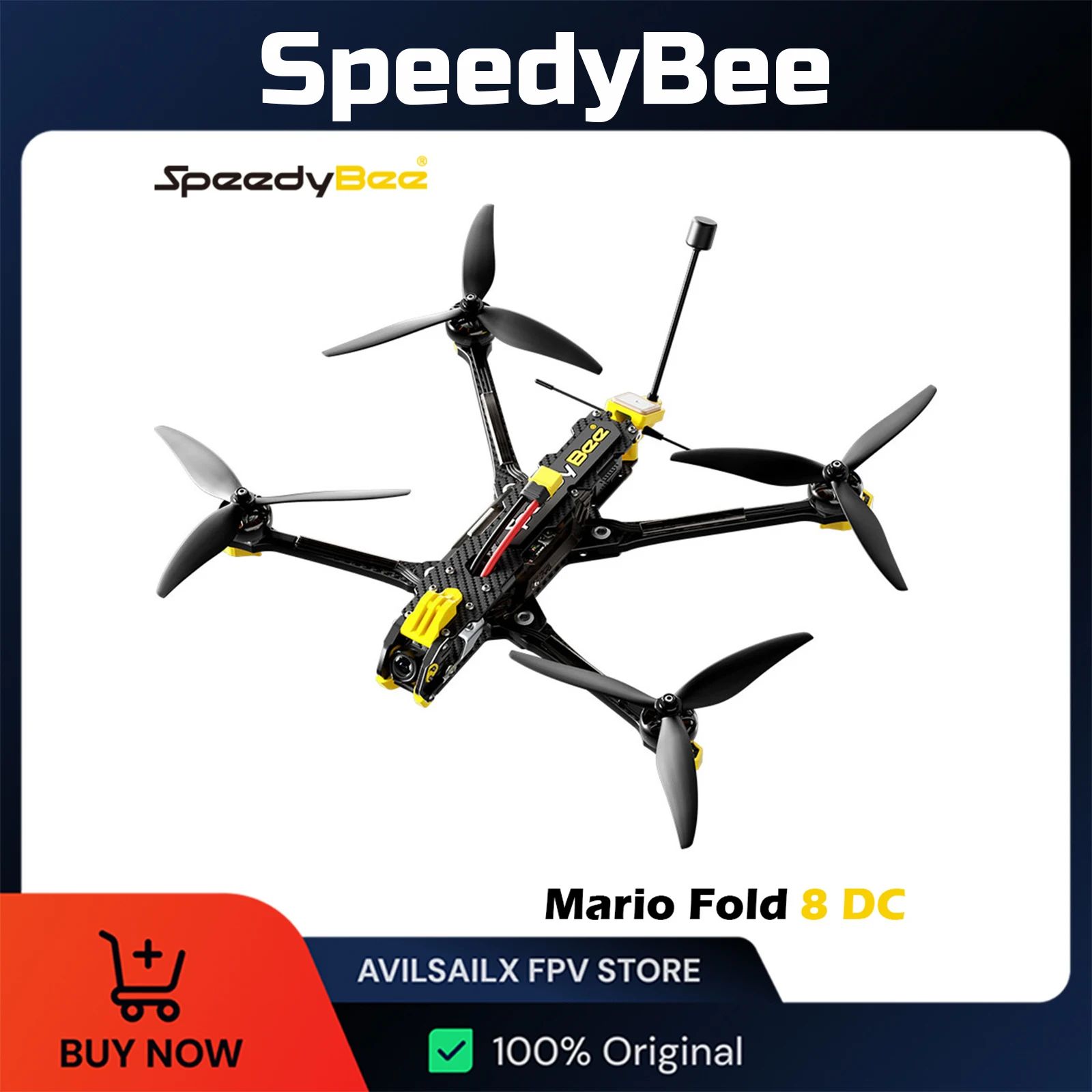 SpeedyBee Mario Fold 8 DC Long Range 8-inch Foldable Frame for Long Flight Time Racing