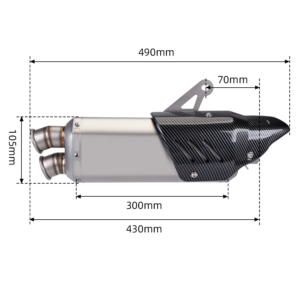 العالمي 51 مللي متر دراجة نارية العادم الخمار الهروب كاتم الصوت ل RC 125 250 390 ل R6 R3 النينجا Z 400 250 Z900 ZX6R #5