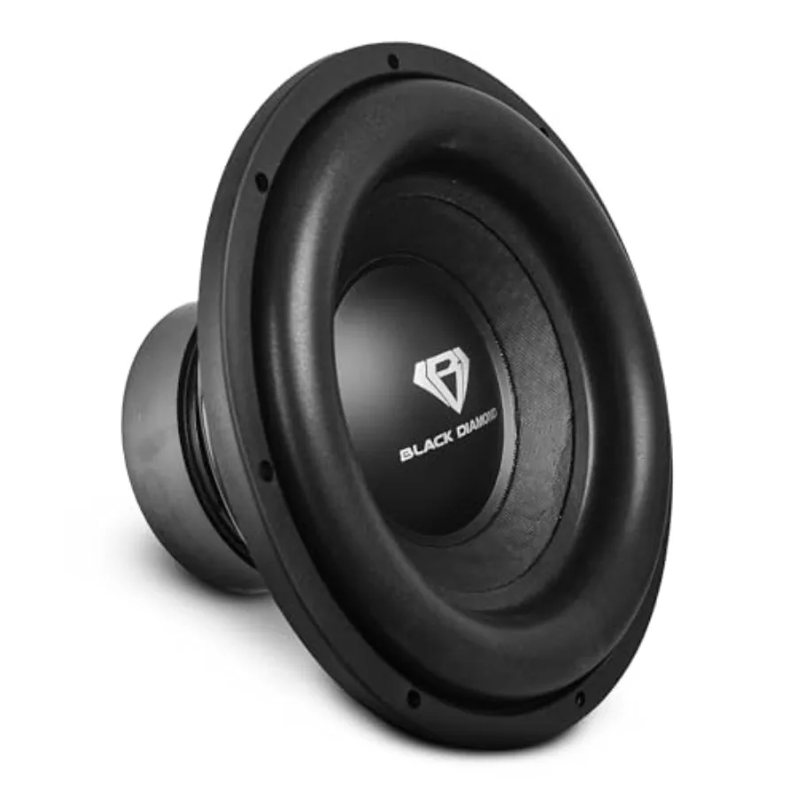 

Car audio subwoofer for vehicle installation, aluminum, black, 1200W max power with deep bass and high excursion performance