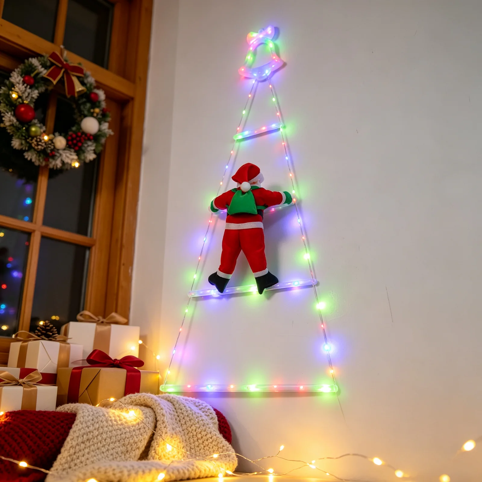 Santa'S Elves Holiday Lighting & Decor Llc - Luci a Scala Natalizie con Babbo