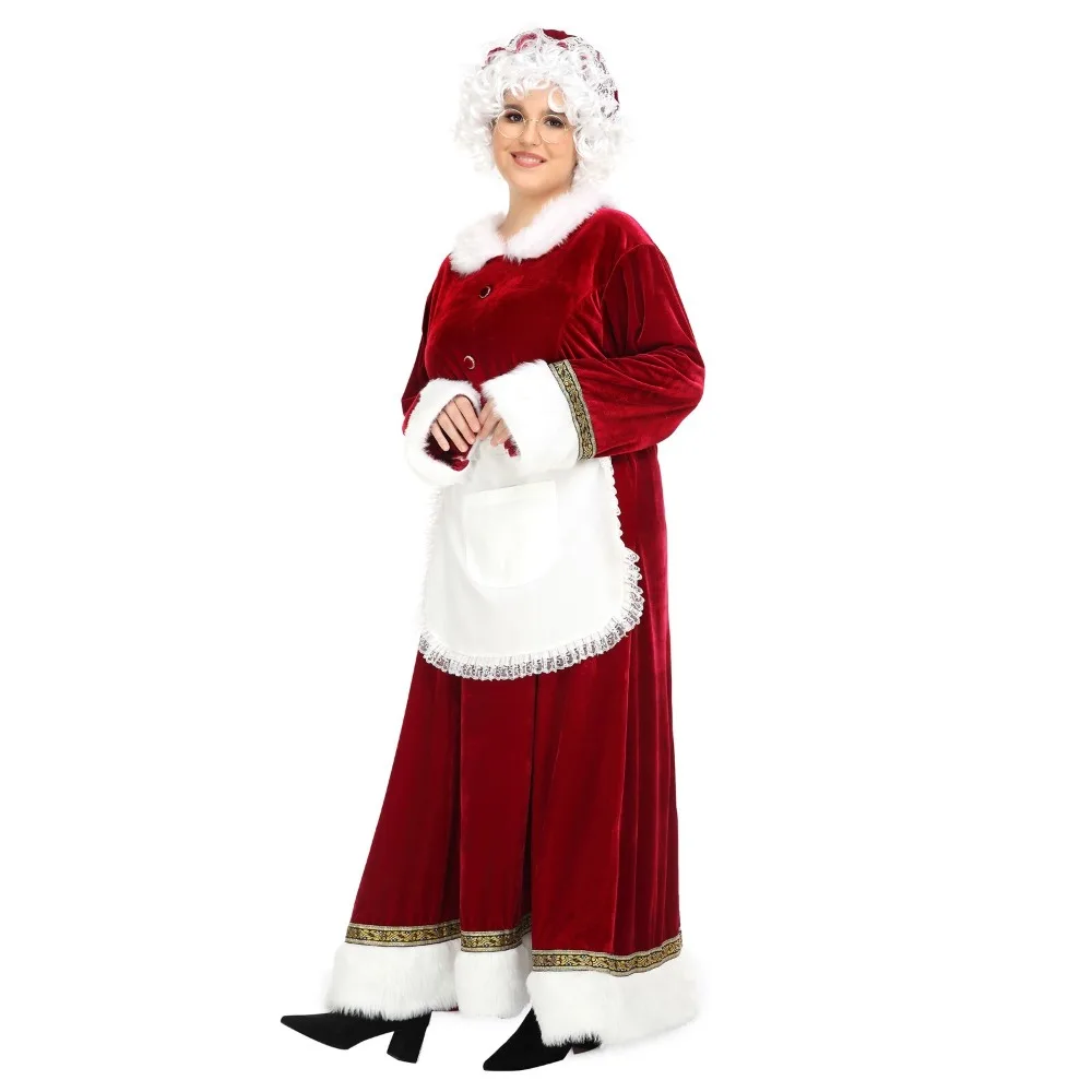 Mrs Claus Costume Adult Santa Outfit Christmas Fancy Dress