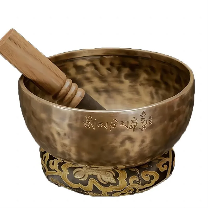 Nepal Handmade Buddha Bowl Sound Healing Instrument Original Tibetan Full Moon Bowl Decorative Yoga Meditation Accessories