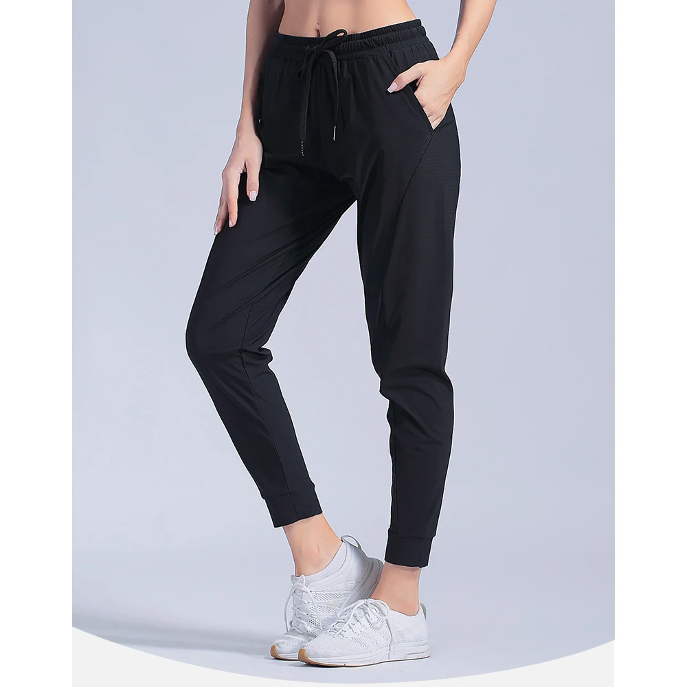 2026 sweatpants women's loose thin quick-drying air-conditioning ice silk pants tied feet high-waisted yoga pants