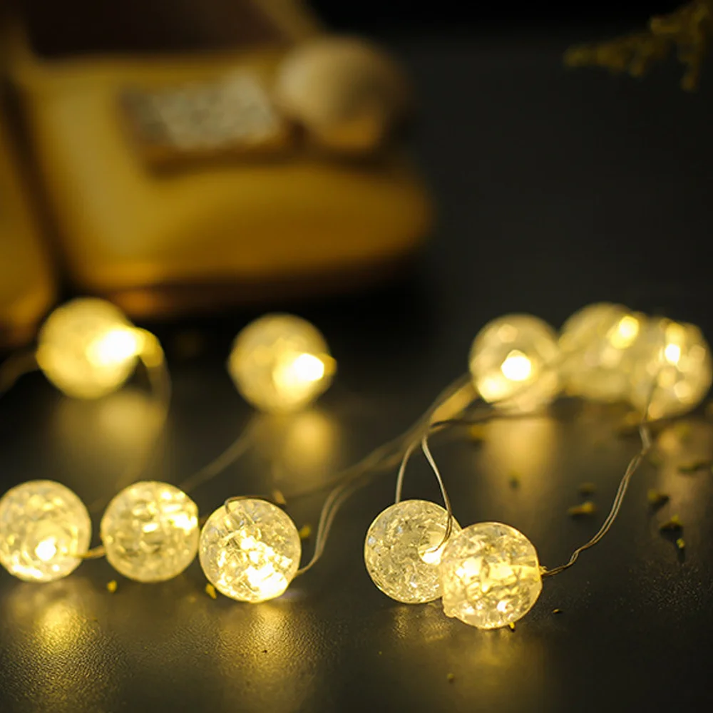 Led Copper Wire Fairy Lights Waterproof LED Ball String Lights Battery Operated Garland DIY Wedding Christmas Party Decoration