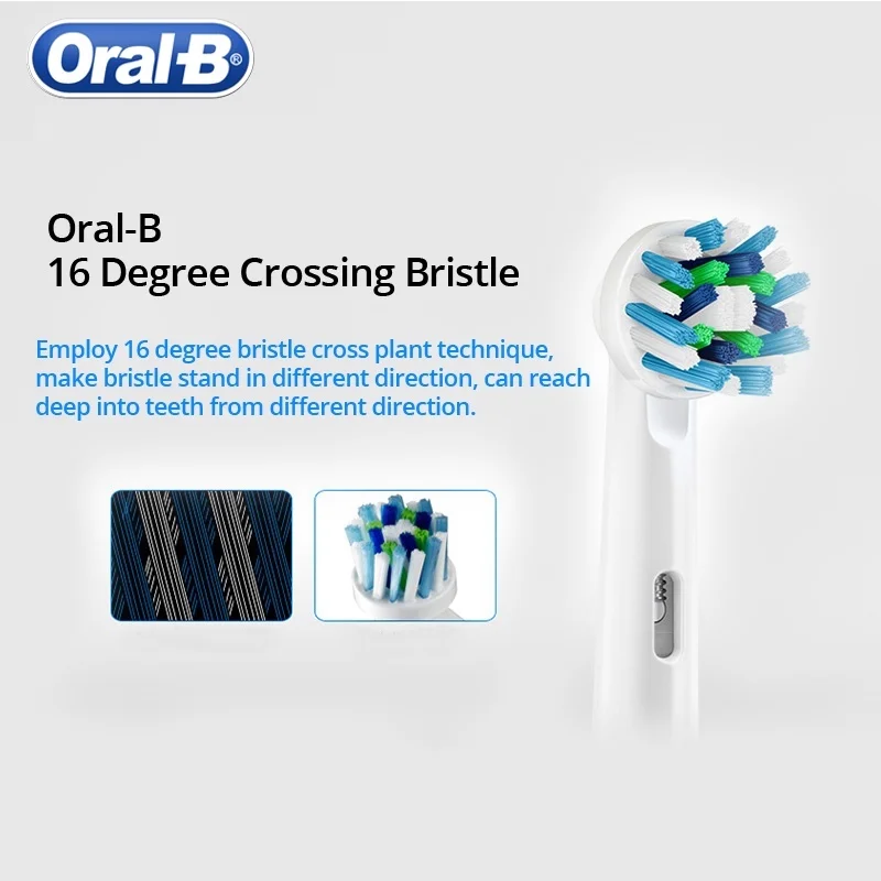 Originele Oral B EB50 Opzetborstels Cross Action 16 Graden Hoek Reserve Tandheelkundige Nozzles voor Elektrische Tandenborstel D12/D16/DB4010/DB4510