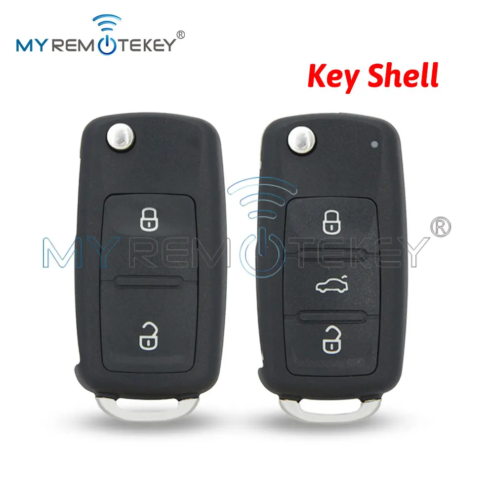 

Корпус дистанционного ключа REMTEKEY, 2 кнопки, лезвие HU66 с отверстием для штифта для VW Golf Jetta Passat Tiguan Polo Beetle 5K0 837 202 AD