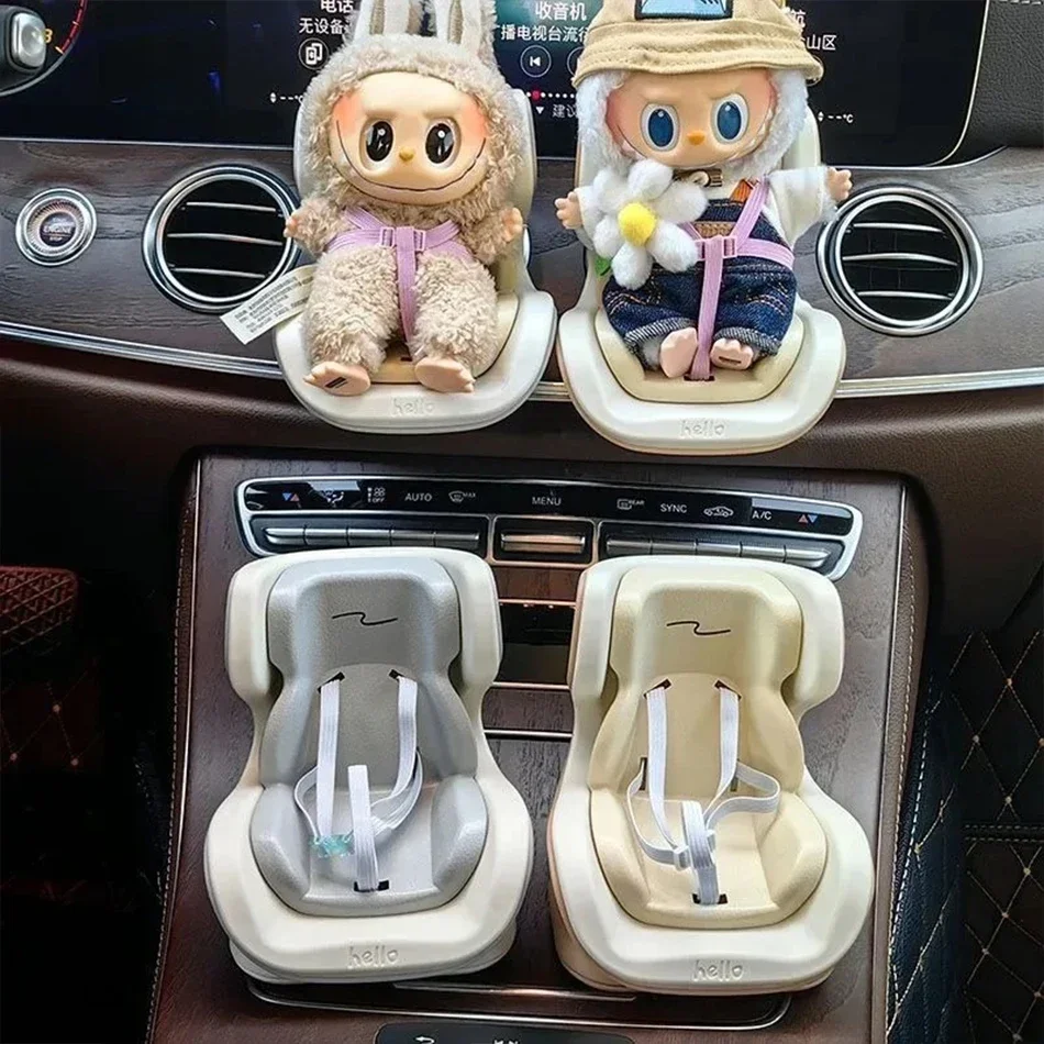 4 Styles Car Doll Safety Seat Cartoon Chair Model Kawaii Doll Seat Outlet Decor Car Interior Styling For Labubu Accessories