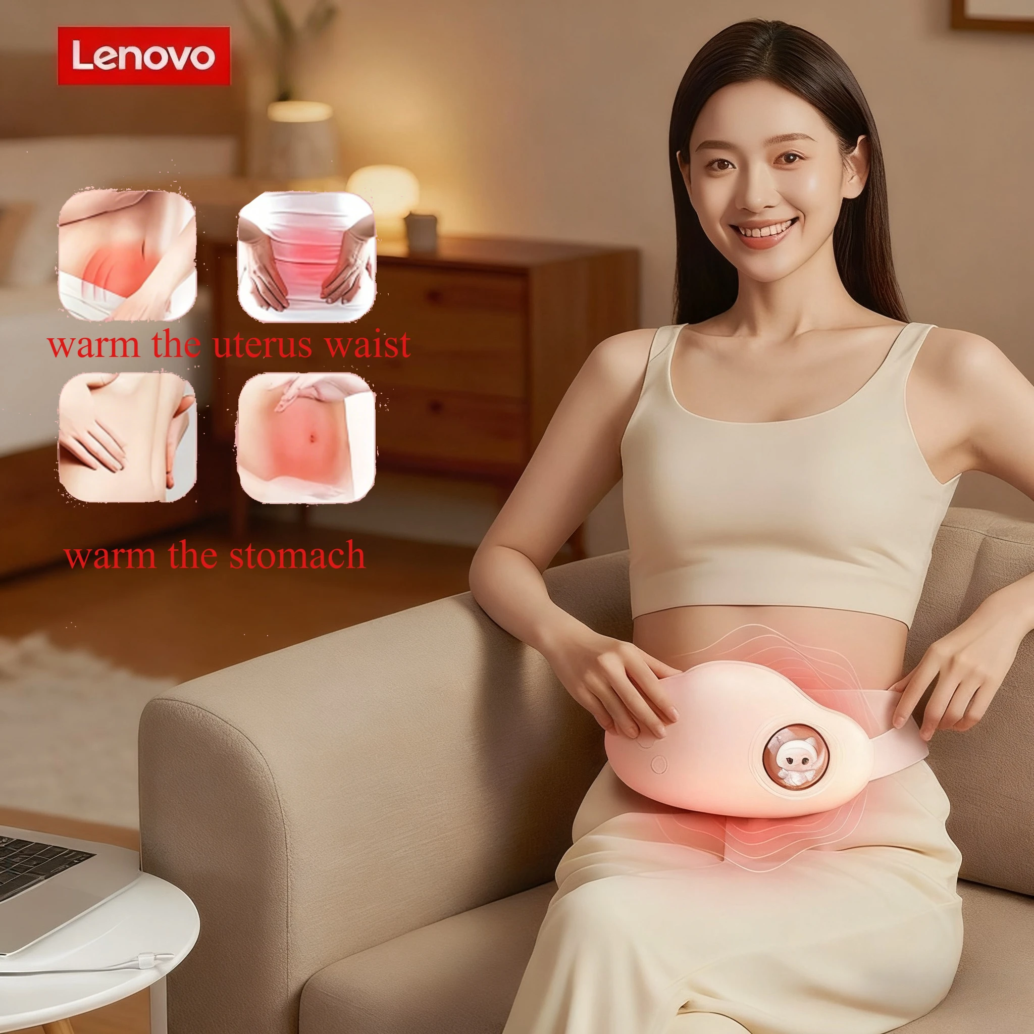 

Умный массажер для живота Lenovo H3, мини-менструальный термомассажер, портативный подогревающий пояс, подарок для подруги