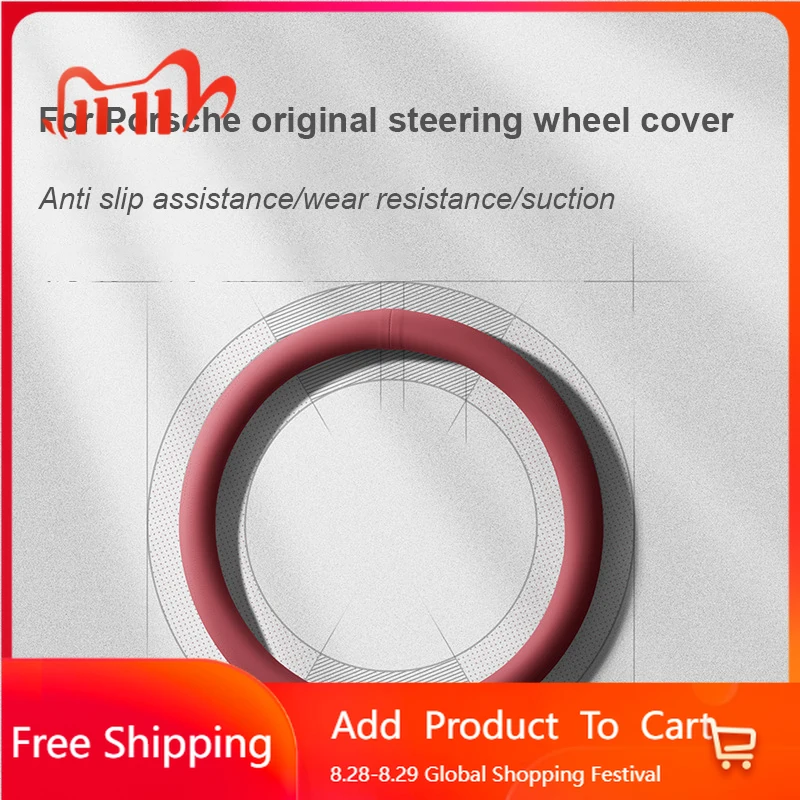 

Interior Stickers Special Steering Wheel Cover Leather Non-slip Sweat-absorbing For Porsche Cayenne Panamera Macan 911 718 Cayma