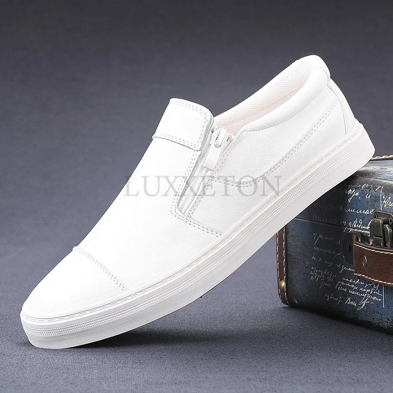 Men Genuine Leather Casual Shoes Spring Versatile Flat Sports Men Quality Casual Fashion Leather Shoes for Men