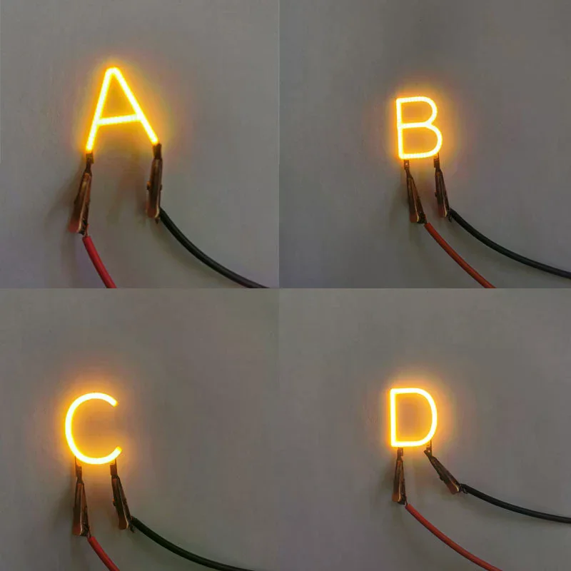 Letter Filament COB LED Filament DC3V Candle Edison Yellow Diodes Party Decoration Light Accessories DIY English