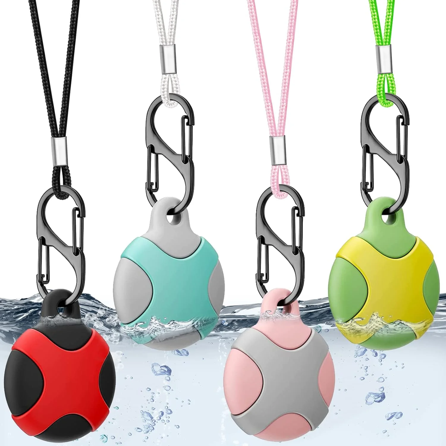 AirTag Necklace Kids with Keychain and Adjustable Stopper Design, Waterproof Airtag Keychain for Kids Adults, Soft Silicone Case