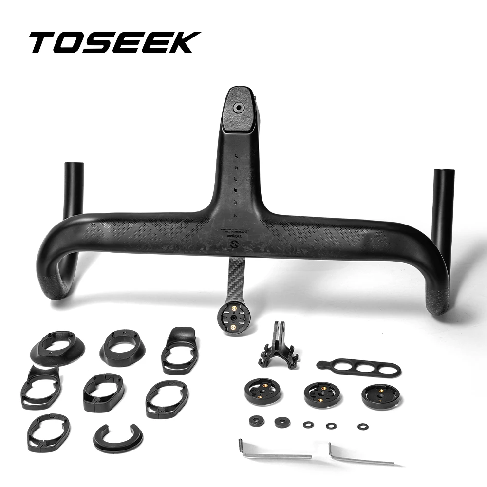 TOSEEK Carbon-Lenker, Rennrad-Carbon-Lenker, T700 Carbon-Integrallenker, Di2 Fahrradzubehör, Carbon-Drop-Bar – Detail 1